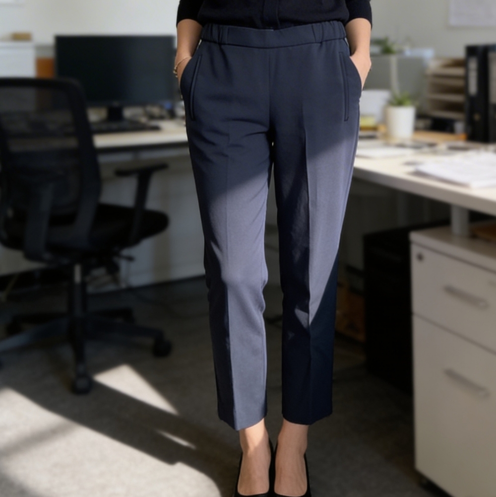 Wilfred Grey Cropped Straight-Leg Pants